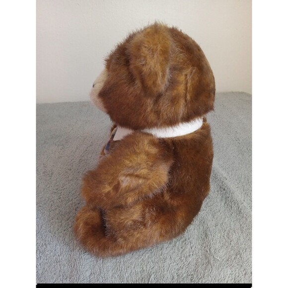 Vintage Applause Teddy Bear Plush w/tie & Collar 1986 Brown #22022 Ryan 9"inc - Picture 3 of 6